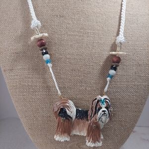 Rare vintage dorians Designs 1991 handmade handpainted Articulated Shih Tzu neck